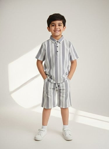 The "Knit Striped" Polo Co-ord Set