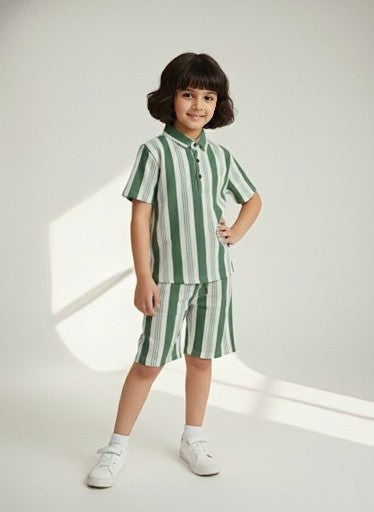 The "Knit Striped" Polo Co-ord Set