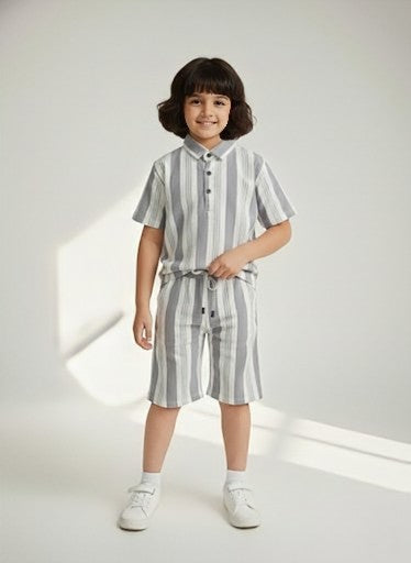 The "Knit Striped" Polo Co-ord Set